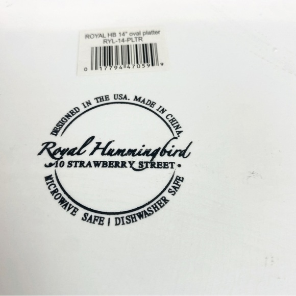 10 Strawberry Street Royal Hummingbird Oval Platter 14” - Picture 4 of 4